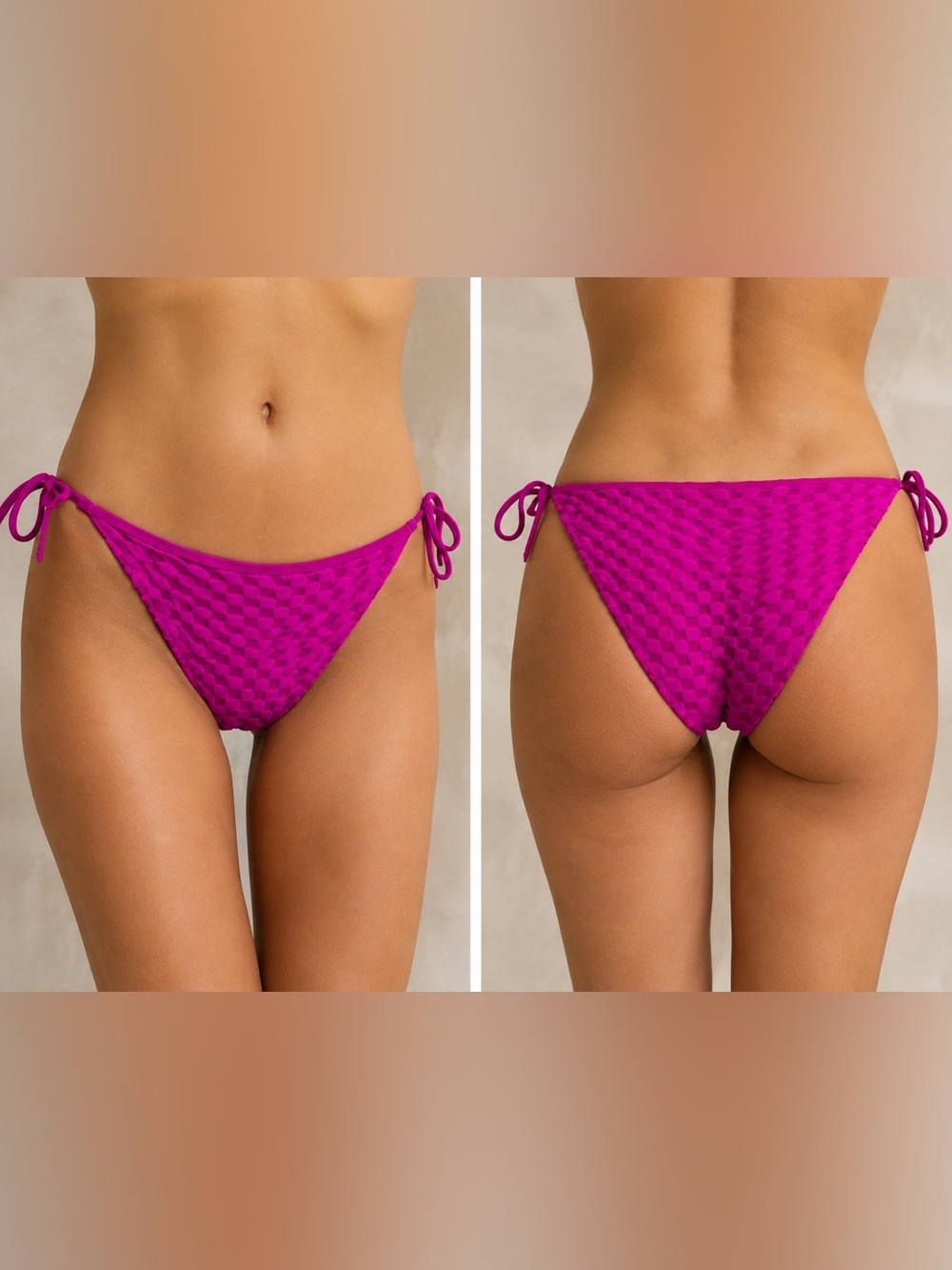 Good American Tie-Side Bikini Bottoms in Magenta size 7 / 4XL